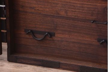 アンティーク家具　古民具・骨董　明治期　総桐材!隠し付き観音箪笥ローボード(衣装箪笥・時代箪笥)