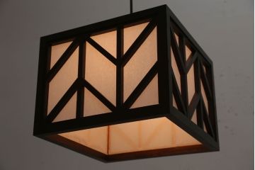 ビンテージ　松本民芸家具　矢羽型笠　天井照明