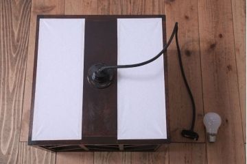 ビンテージ　松本民芸家具　矢羽型笠　天井照明