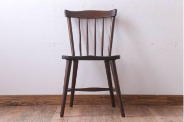 中古　北海道民芸家具　シンプルなウィンザーチェア(ダイニングチェア、ウインザーチェア)
