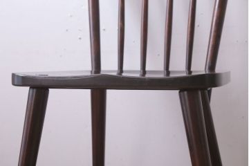 中古　北海道民芸家具　シンプルなウィンザーチェア(ダイニングチェア、ウインザーチェア)