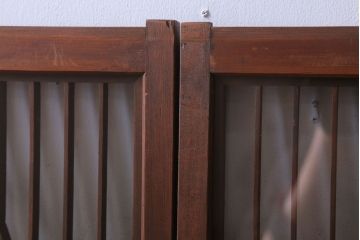 和製アンティーク　両面ガラス書院戸4枚セット(富士山)