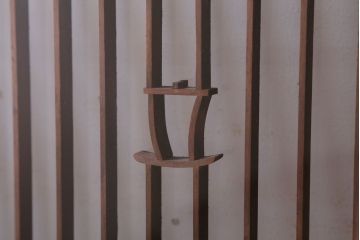 和製アンティーク　両面ガラス書院戸4枚セット(富士山)