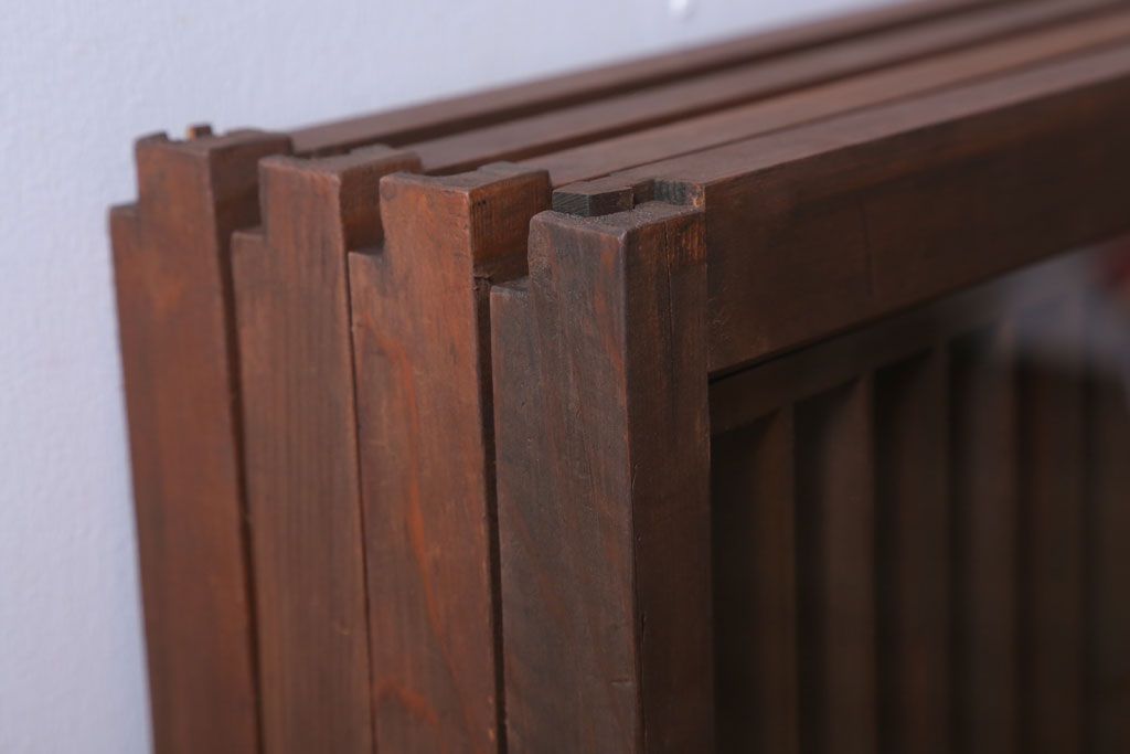 和製アンティーク　両面ガラス書院戸4枚セット(富士山)