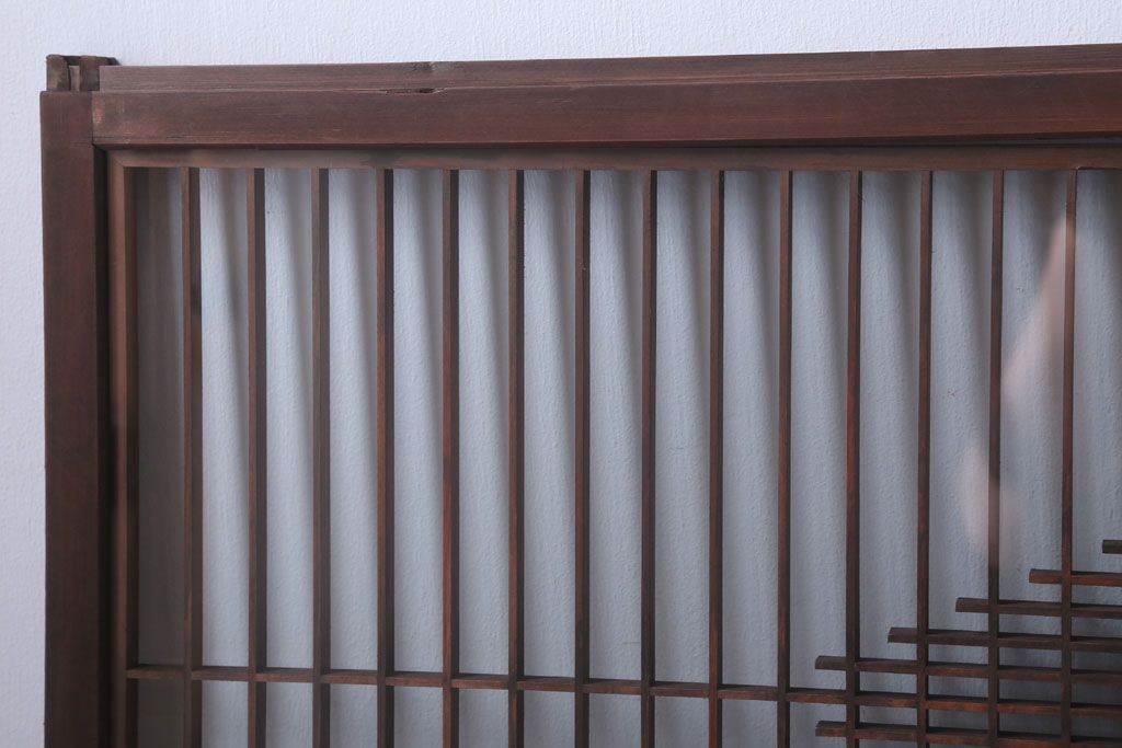 和製アンティーク　両面ガラス書院戸4枚セット(富士山)