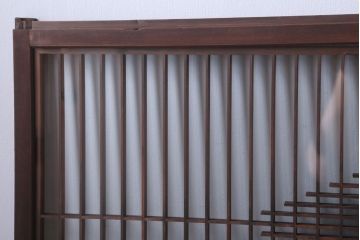 和製アンティーク　両面ガラス書院戸4枚セット(富士山)