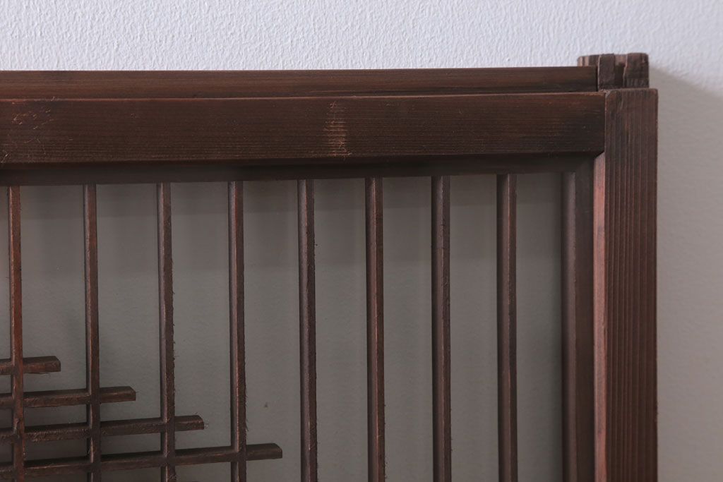 和製アンティーク　両面ガラス書院戸4枚セット(富士山)