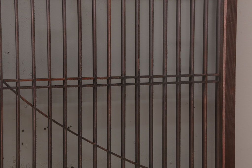 和製アンティーク　両面ガラス書院戸4枚セット(富士山)