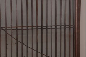 和製アンティーク　両面ガラス書院戸4枚セット(富士山)