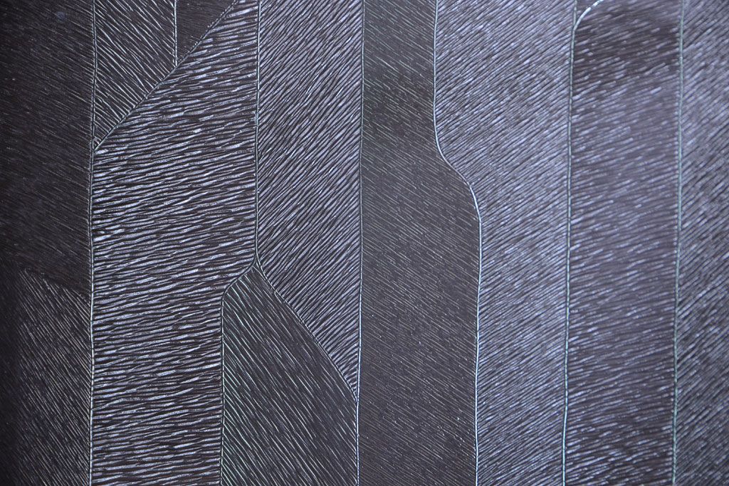 アンティーク家具　和製アンティーク　デザインガラス入り!引き出し付きの古い収納棚(戸棚)