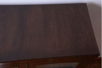 アンティーク家具　和製アンティーク　ダイヤガラス入り!古い木の小ぶりな引き出し付き本箱