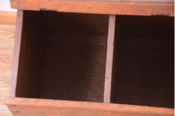 和製アンティーク　ガラス窓付き!古い木の収納箱