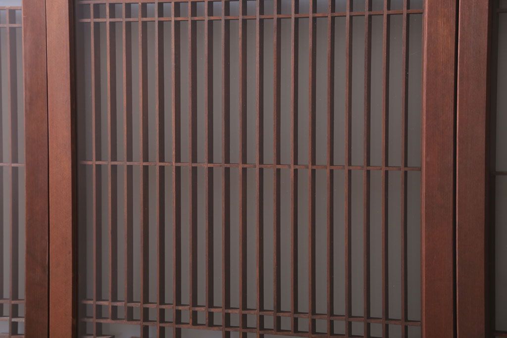 和製アンティーク　すりガラス入り!古い木の書院ガラス戸4枚セット