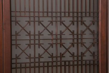 和製アンティーク　すりガラス入り!古い木の書院ガラス戸4枚セット