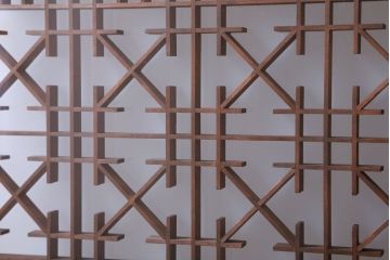 和製アンティーク　すりガラス入り!古い木の書院ガラス戸4枚セット