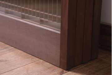 和製アンティーク　すりガラス入り!古い木の書院ガラス戸4枚セット