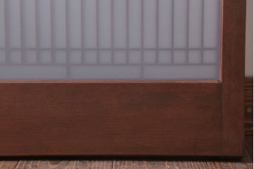 和製アンティーク　すりガラス入り!古い木の書院ガラス戸4枚セット