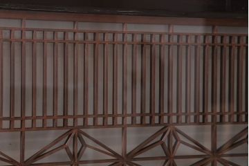 アンティーク雑貨 古民具・骨董 古い木製のガラス書院欄間2枚セット(明かり取り)