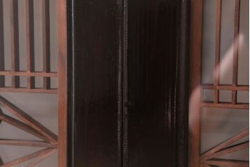 アンティーク雑貨 古民具・骨董 古い木製のガラス書院欄間2枚セット(明かり取り)