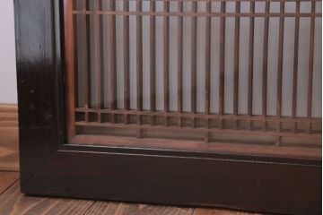 アンティーク雑貨 古民具・骨董 古い木製のガラス書院欄間2枚セット(明かり取り)
