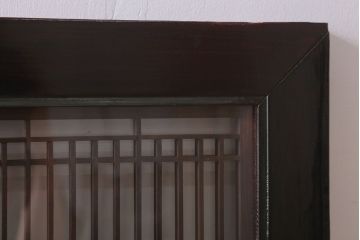 アンティーク雑貨 古民具・骨董 古い木製のガラス書院欄間2枚セット(明かり取り)
