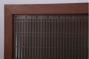 古民具・骨董　古い木のガラス書院欄間(明かり取り)