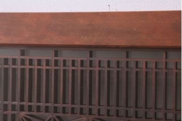 古民具・骨董　古い木のガラス書院欄間(明かり取り)