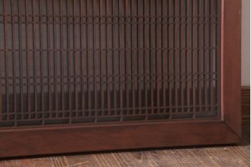 古民具・骨董　古い木のガラス書院欄間(明かり取り)