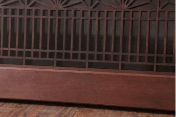 古民具・骨董　古い木のガラス書院欄間(明かり取り)