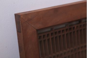 古民具・骨董　古い木のガラス書院欄間(明かり取り)