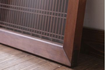 古民具・骨董　古い木のガラス書院欄間(明かり取り)