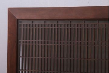 古民具・骨董　古い木のガラス書院欄間(明かり取り)