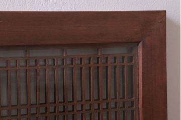 古民具・骨董　古い木のガラス書院欄間(明かり取り)
