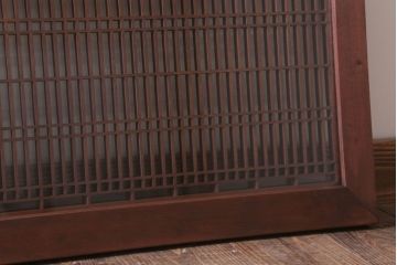 古民具・骨董　古い木のガラス書院欄間(明かり取り)