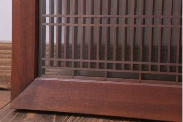 古民具・骨董　古い木のガラス書院欄間(明かり取り)