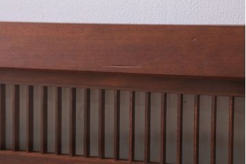 古民具・骨董　古い木の竹梅模様ガラス書院欄間(明かり取り)