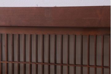 古民具・骨董　古い木の松模様ガラス書院欄間(明かり取り)