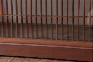 古民具・骨董　古い木の松模様ガラス書院欄間(明かり取り)