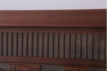 古民具・骨董　松に鷹　古い木のガラス書院欄間(明かり取り)