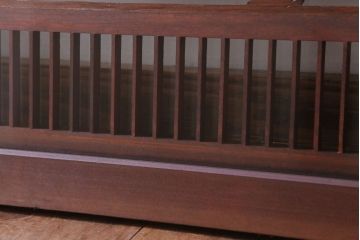 古民具・骨董　松に鷹　古い木のガラス書院欄間(明かり取り)