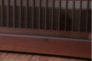 古民具・骨董　松に鷹　古い木のガラス書院欄間(明かり取り)