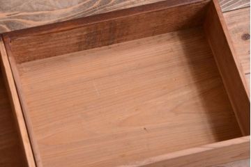 アンティーク家具　和製アンティーク　変わり型!ダイヤガラス入りの重ね本箱(収納棚・戸棚)