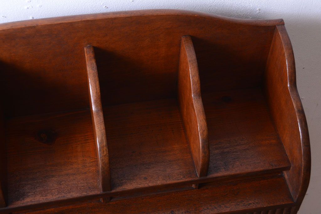 アンティーク家具　和製アンティーク　変わり型!ダイヤガラス入りの重ね本箱(収納棚・戸棚)