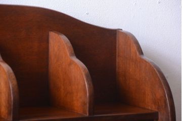 アンティーク家具　和製アンティーク　変わり型!ダイヤガラス入りの重ね本箱(収納棚・戸棚)