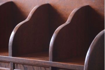 アンティーク家具　和製アンティーク　変わり型!ダイヤガラス入りの重ね本箱(収納棚・戸棚)