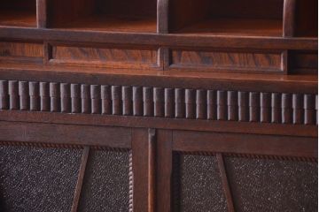 アンティーク家具　和製アンティーク　変わり型!ダイヤガラス入りの重ね本箱(収納棚・戸棚)