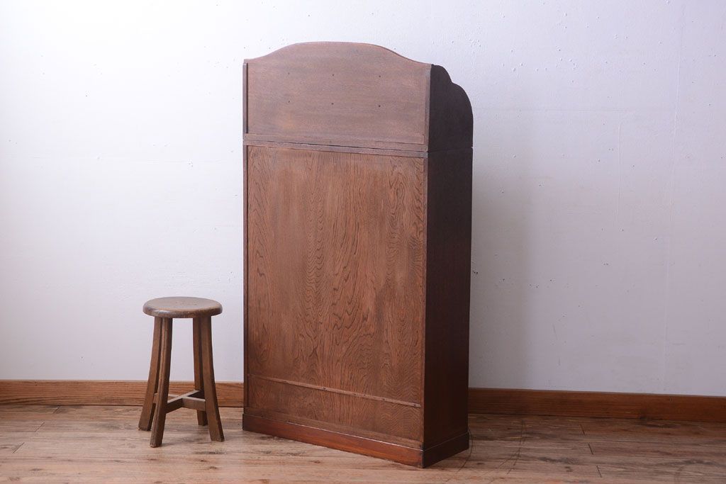 アンティーク家具　和製アンティーク　変わり型!ダイヤガラス入りの重ね本箱(収納棚・戸棚)