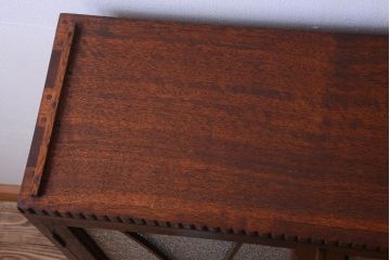 アンティーク家具　和製アンティーク　変わり型!ダイヤガラス入りの重ね本箱(収納棚・戸棚)