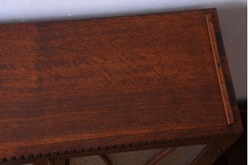 アンティーク家具　和製アンティーク　変わり型!ダイヤガラス入りの重ね本箱(収納棚・戸棚)