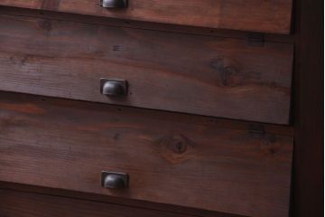 アンティーク家具　和製アンティーク　脚付き!古い木製のパタパタ収納棚